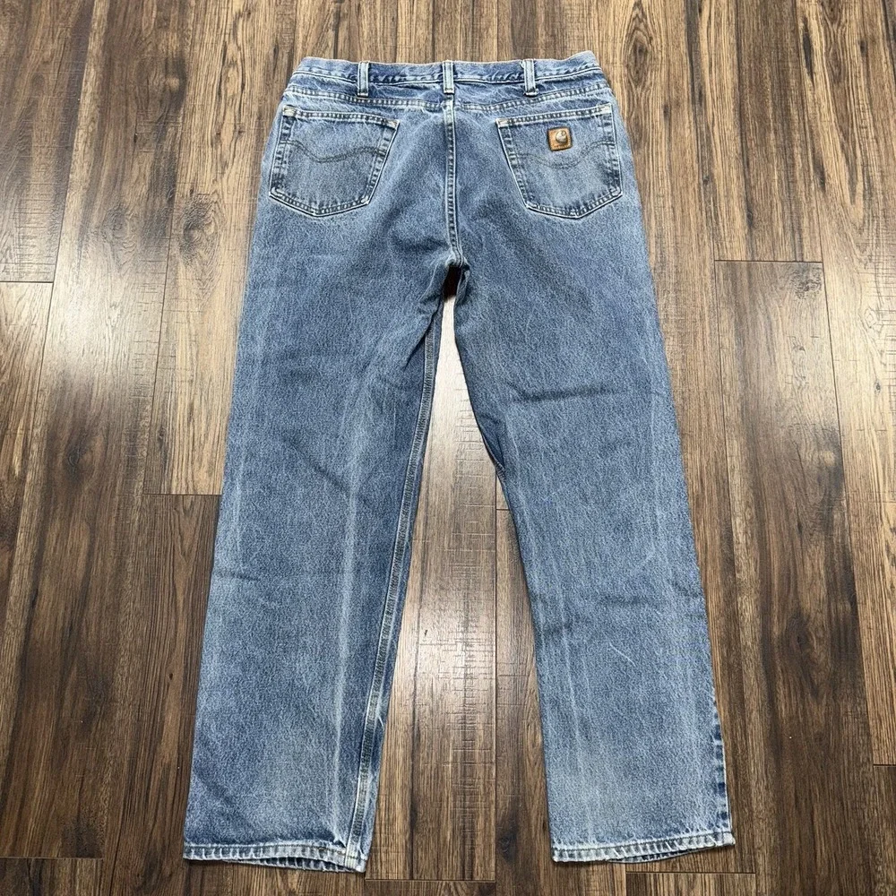 Carhartt Jeans Mens 38x33 Relaxed Fit Blue Denim B460 DVB 100% Cotton Workwear